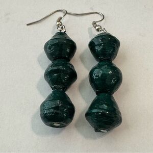 NWOT Ugandan Handmade Paper Bead Earrings